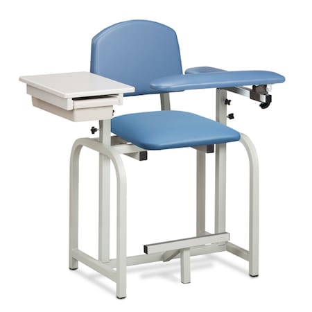 X-Tall, Blood Drawing Chair W/ Padded Flip Arm & Drawer, Warm Gray